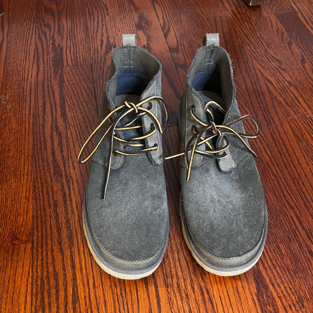 UGG Mens Neumel Boots Grey Suede Chukka Lace up Unlined 11 Desert Boots 1020369 - Picture 9 of 10